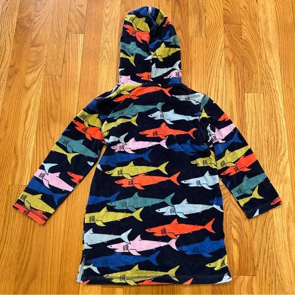 Mini Boden 6/7 Shark Toweling Hoodie - Picture 3 of 3
